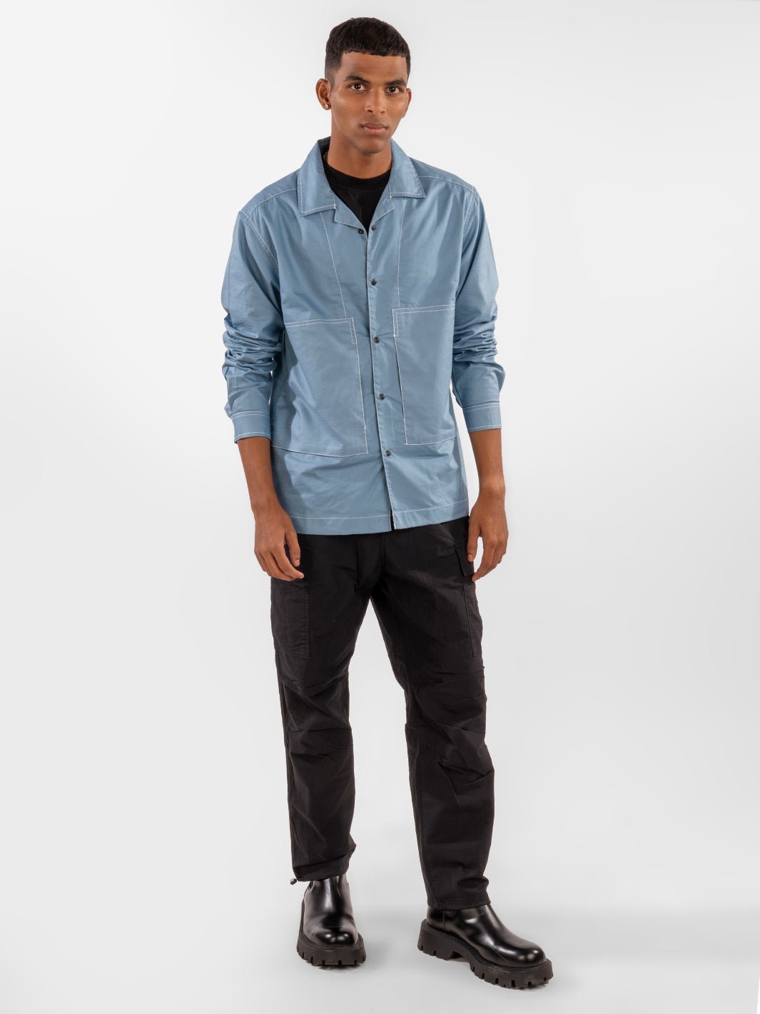 Cuban Overshirt: Light Blue  2