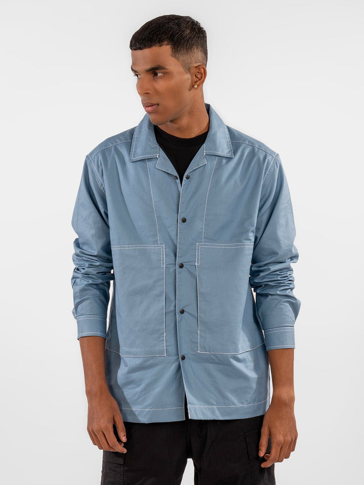 Cuban Overshirt: Light Blue 1