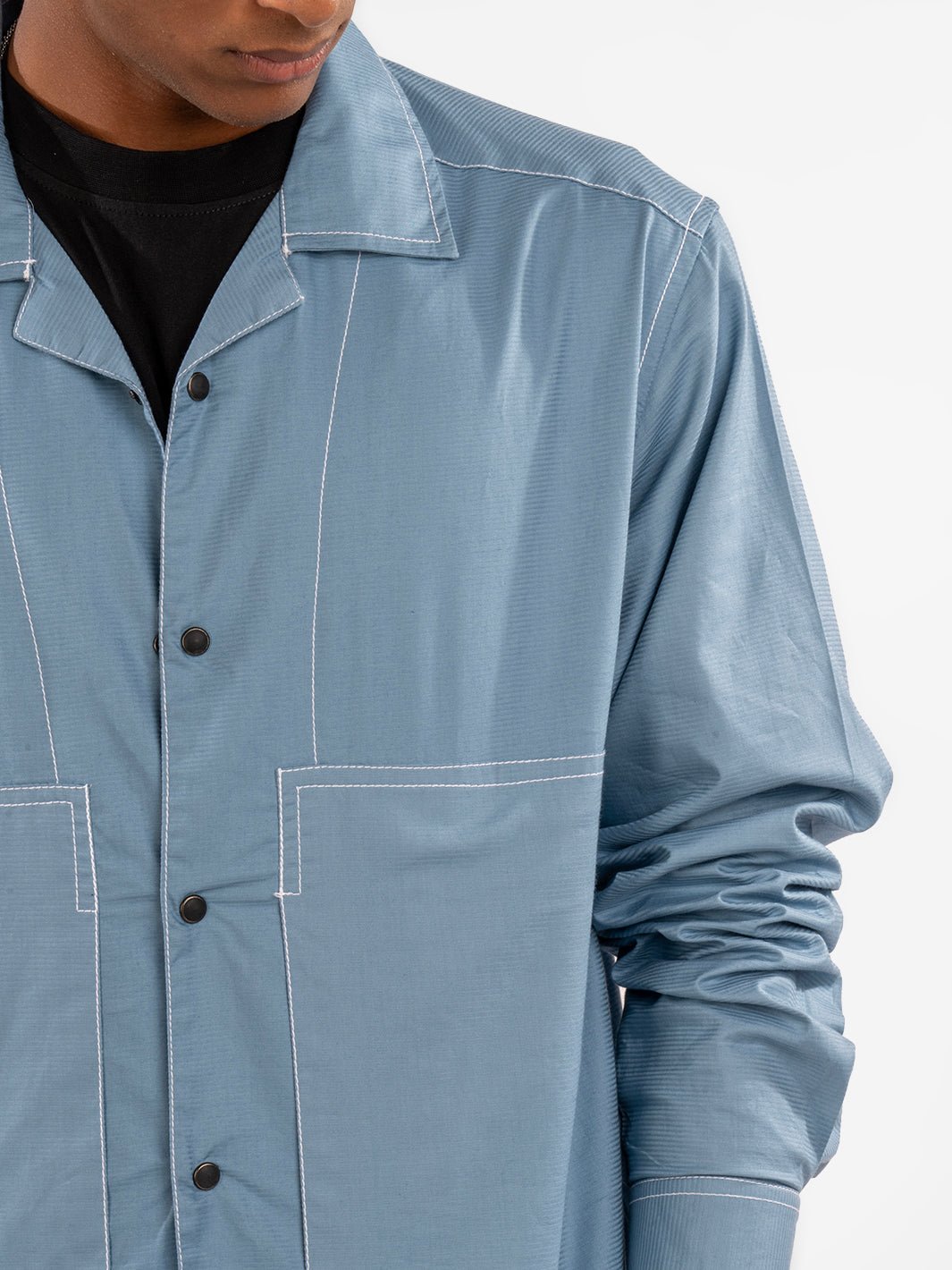 Cuban Overshirt: Light Blue  6