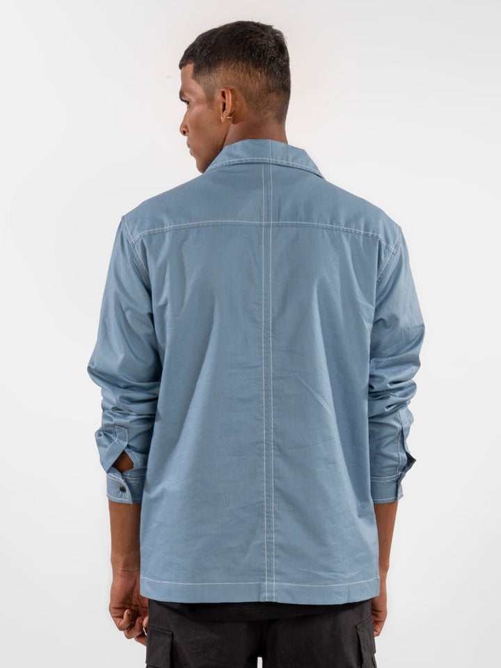 Cuban Overshirt: Light Blue 5