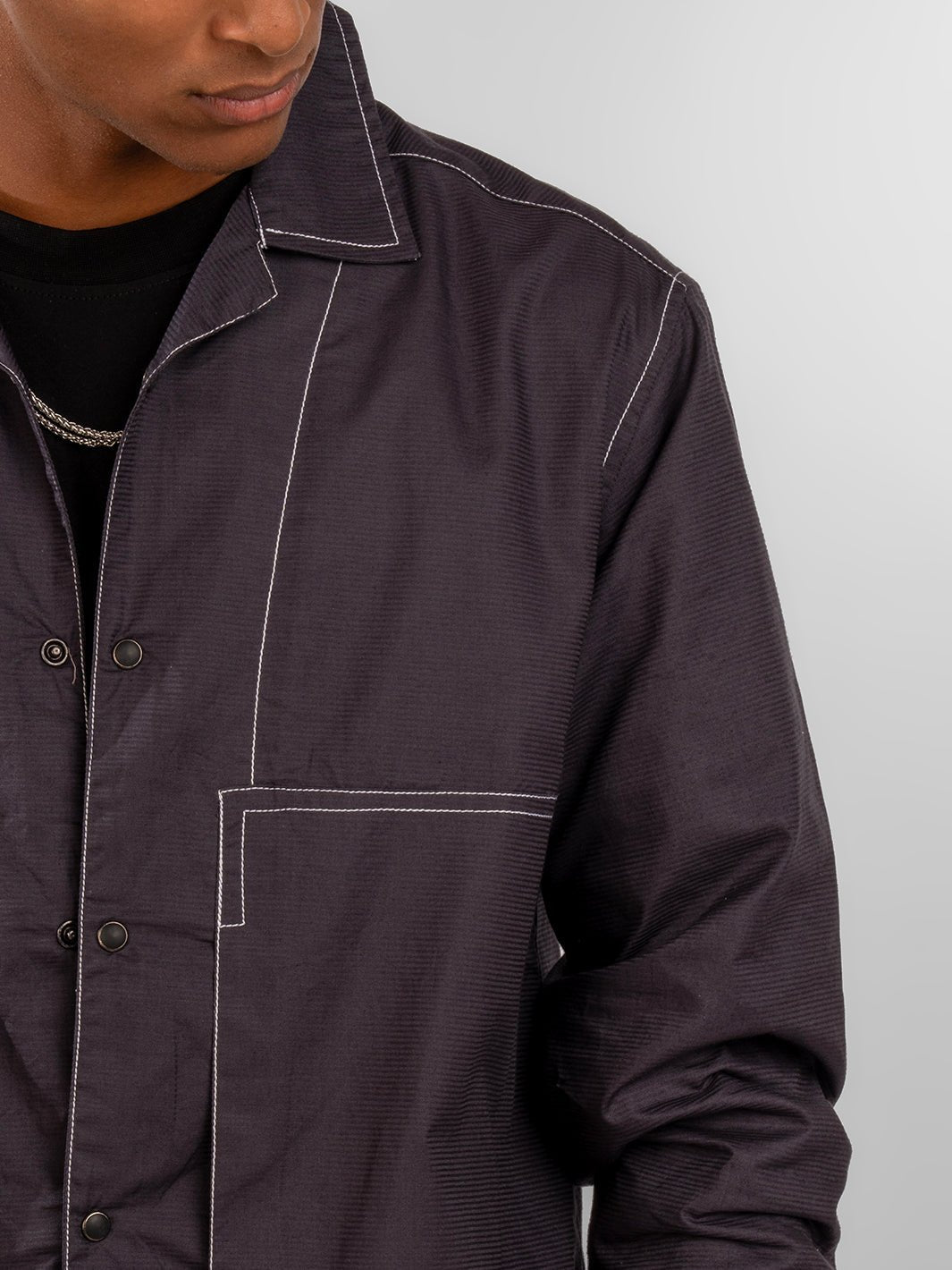 Cuban Overshirt Navy Blue 5