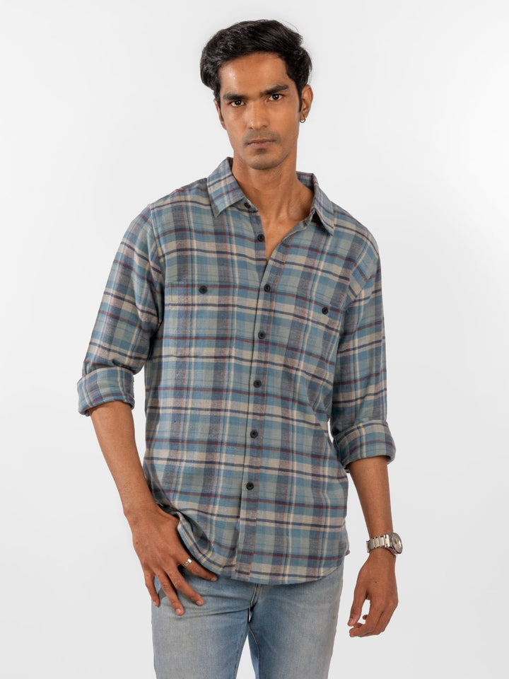 Flannel: Blue & Grey Shirt 1