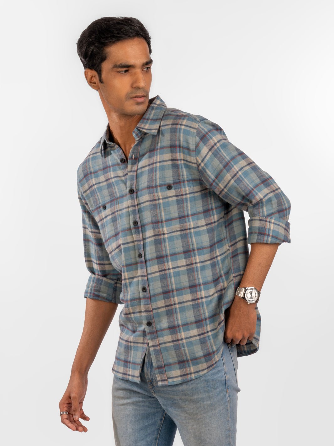 Flannel: Blue & Grey Shirt 3