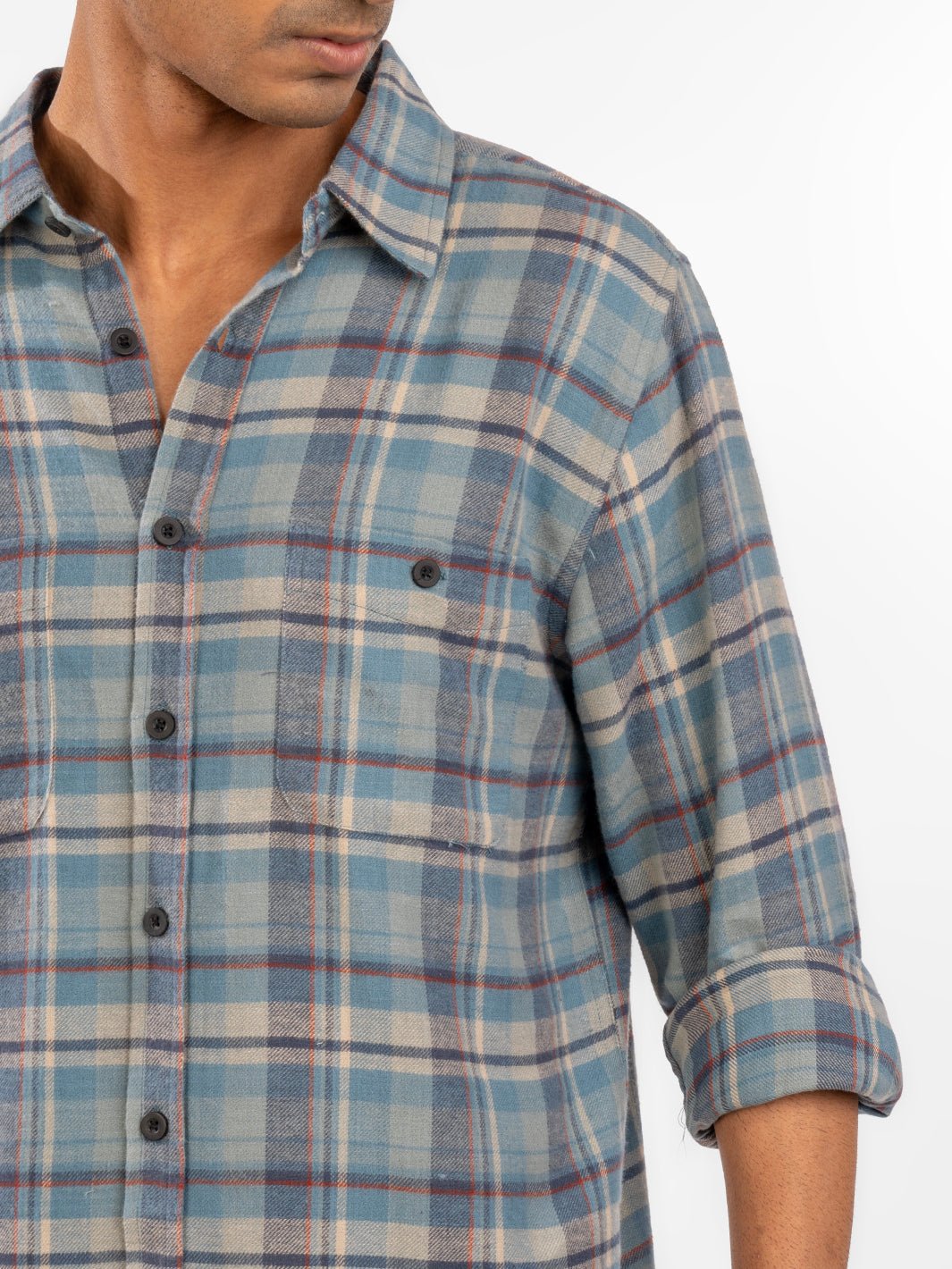 Flannel: Blue & Grey Shirt 5