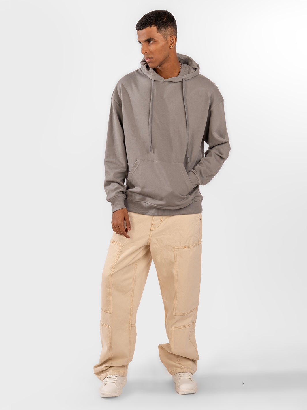 Solids: Steel Grey Hoodie front view 2