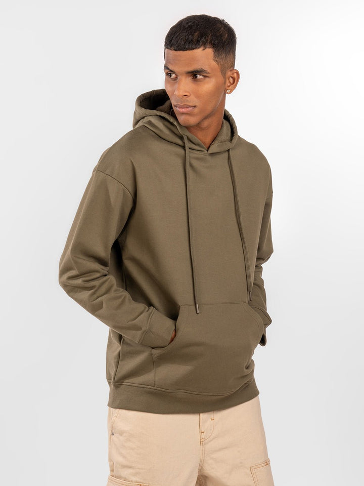 Solids: Army Green Hoodie Front view 3