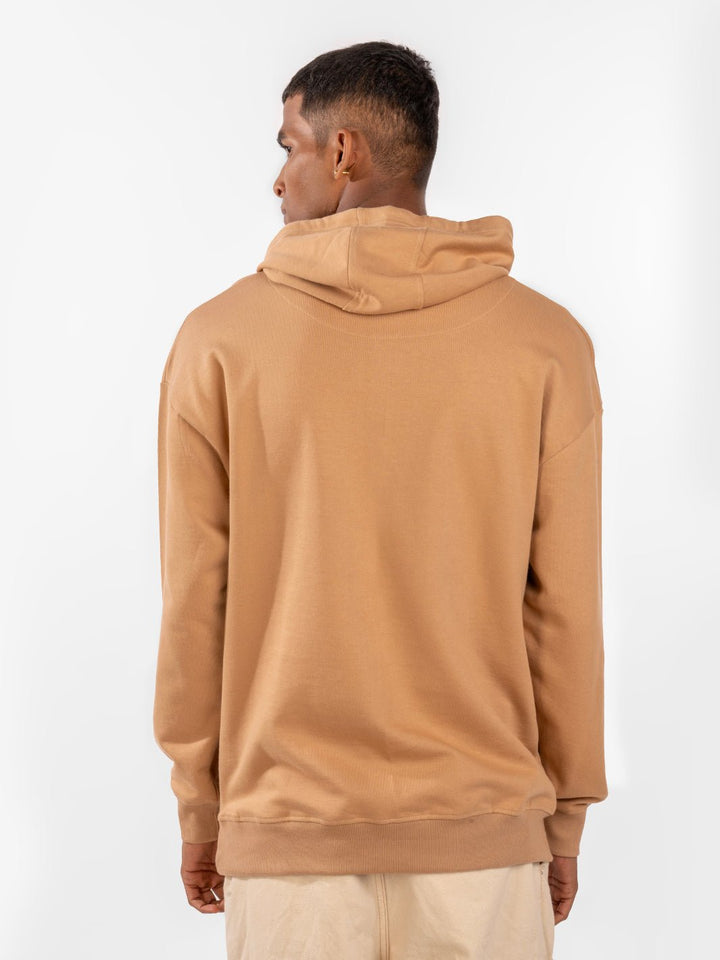 Solids: Beige Hoodie back 1