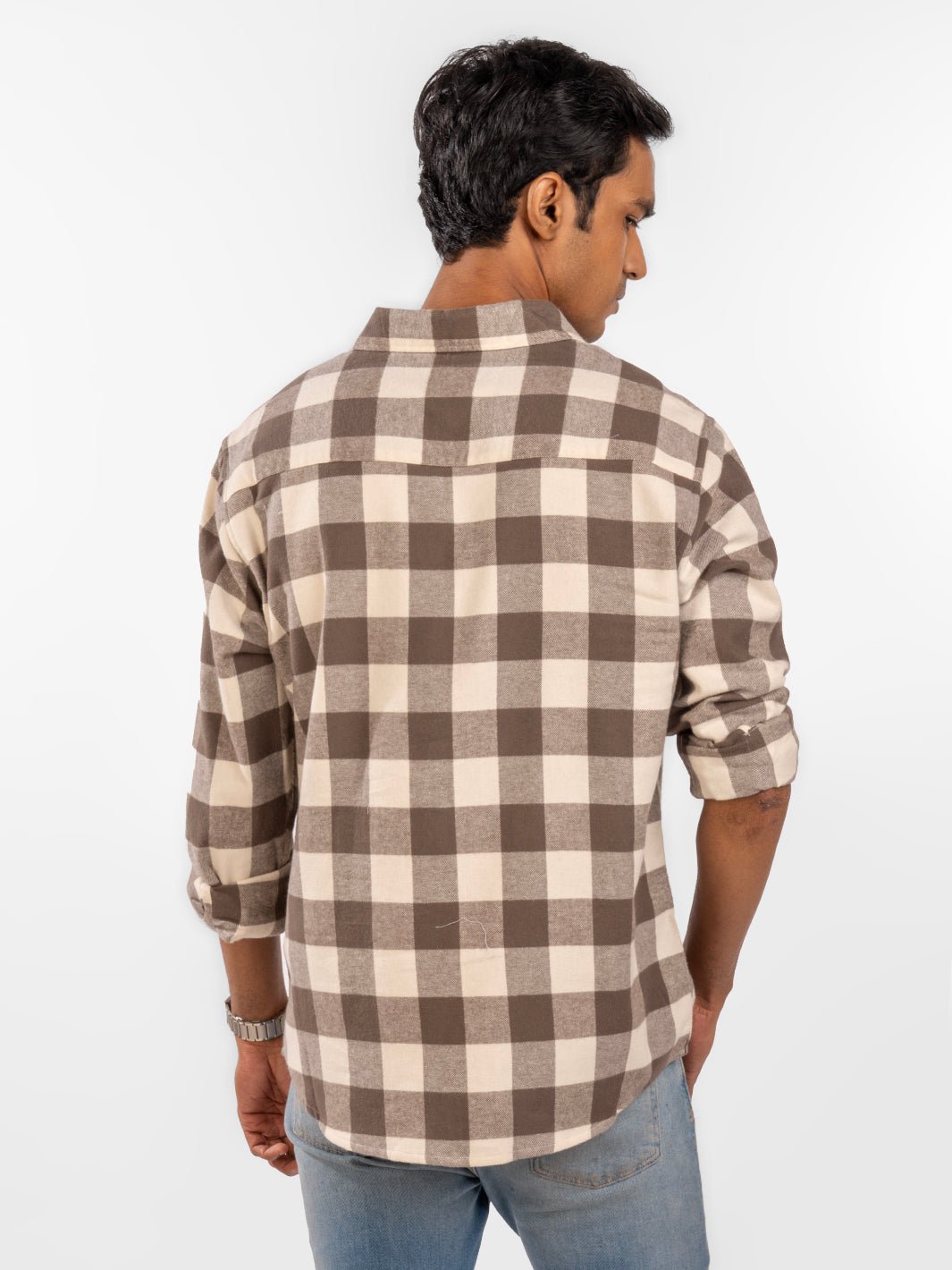 Flannel: Cream Checks Shirt 5