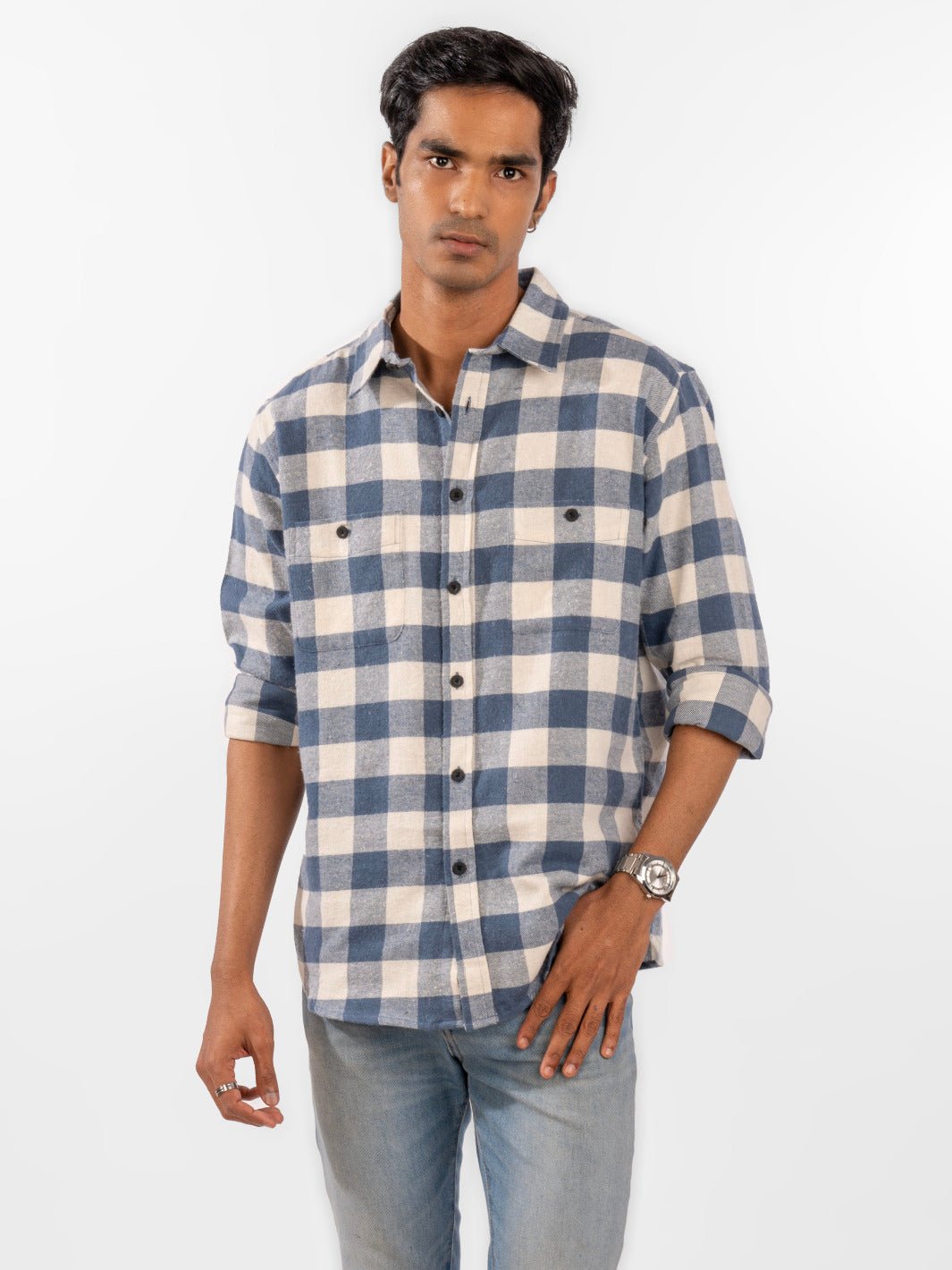 Flannel: Blue Checks Shirt 1