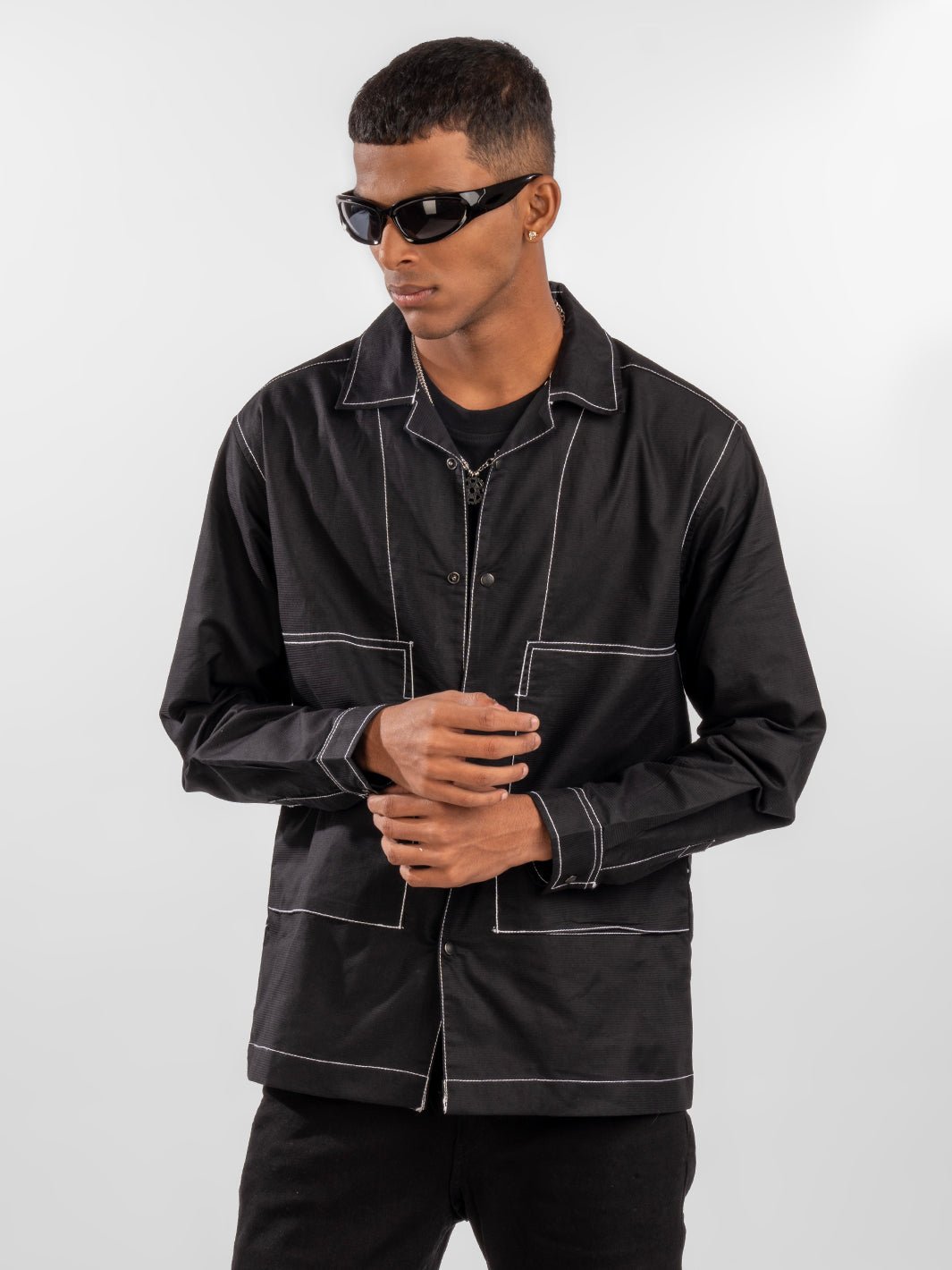 Cuban Overshirt: Black 3