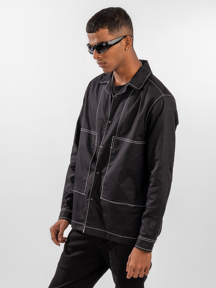 Cuban Overshirt: Black 5