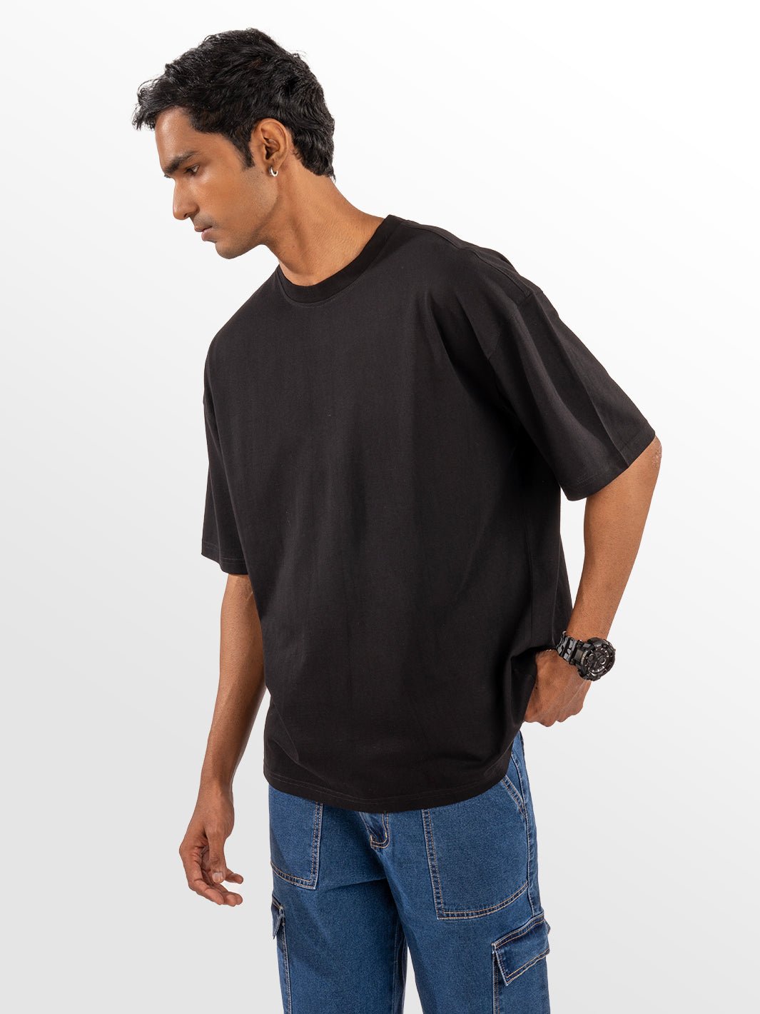 Solids: Black Oversized T-shirt