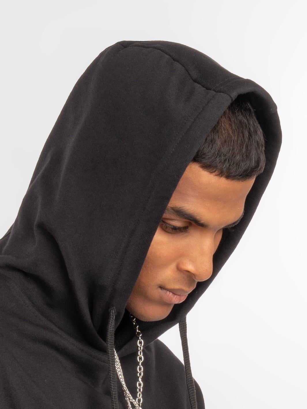 Solids: Black Hoodie front view 6